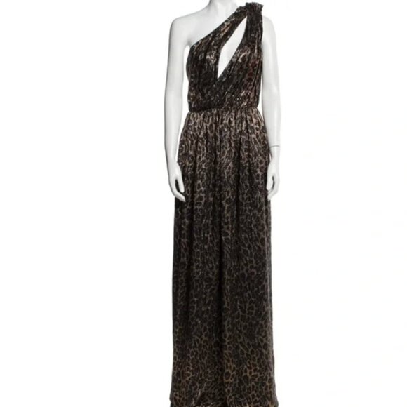 Retrofete Andrea Dress in Metallic Leopard Print - Picture 2 of 4